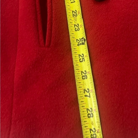 Women’s Wool Red Peacoat Classic Timeless Quiet Luxury Office Prep Old Money - Picture 5 of 5